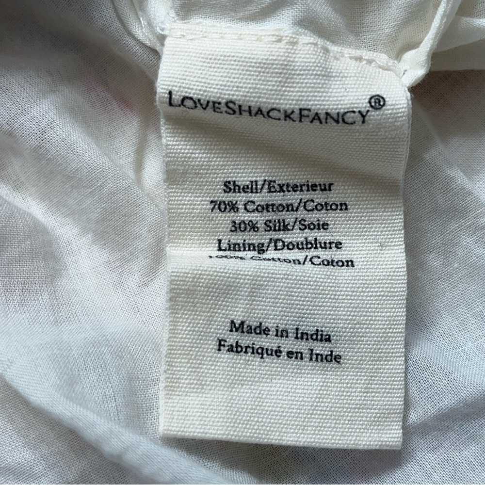 Love Shack Fancy Weslan Midi Dress Cherry Skies Womens Size 4 Lined Cotton Silk - Picture 12 of 15